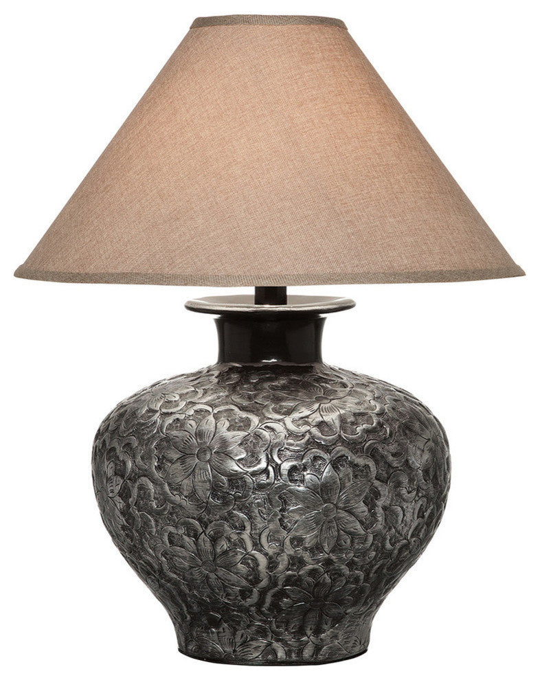 Lomasi Table Lamp With Shade, Silver