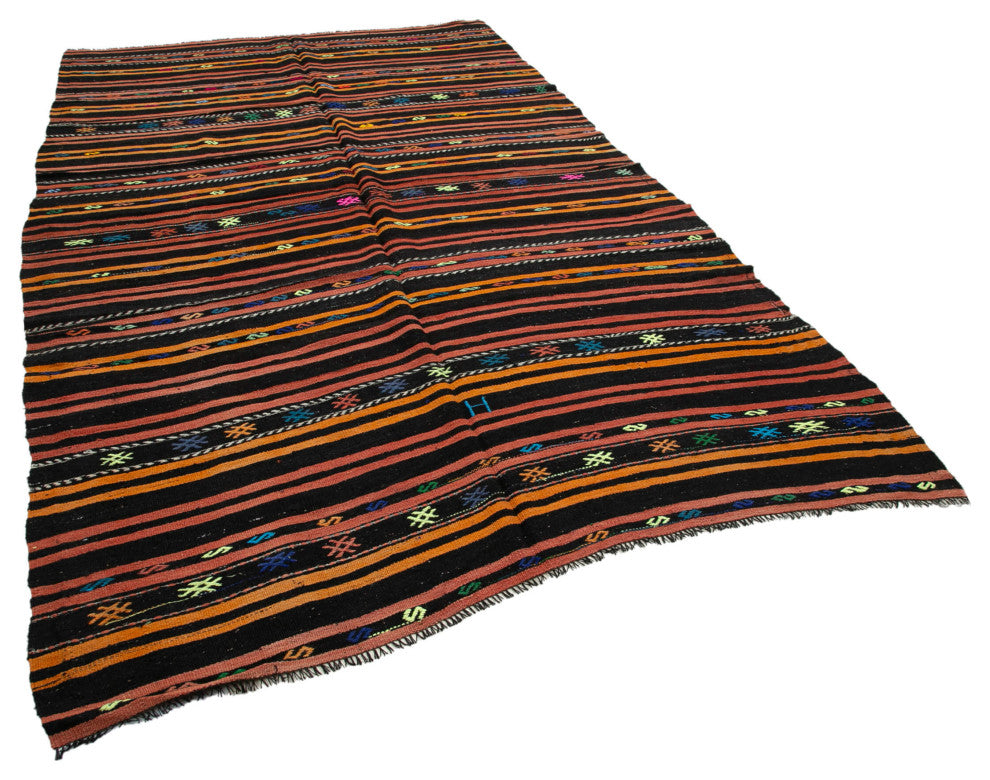 Rug N Carpet - Handmade Oriental 6' 4'' x 10' 7'' Vintage Goat Hair Kilim Rug