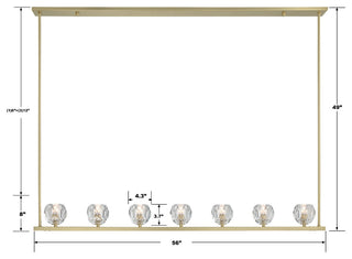 Aragon 7-Light Soft Brass Chandelier, Faceted Cut Crystal