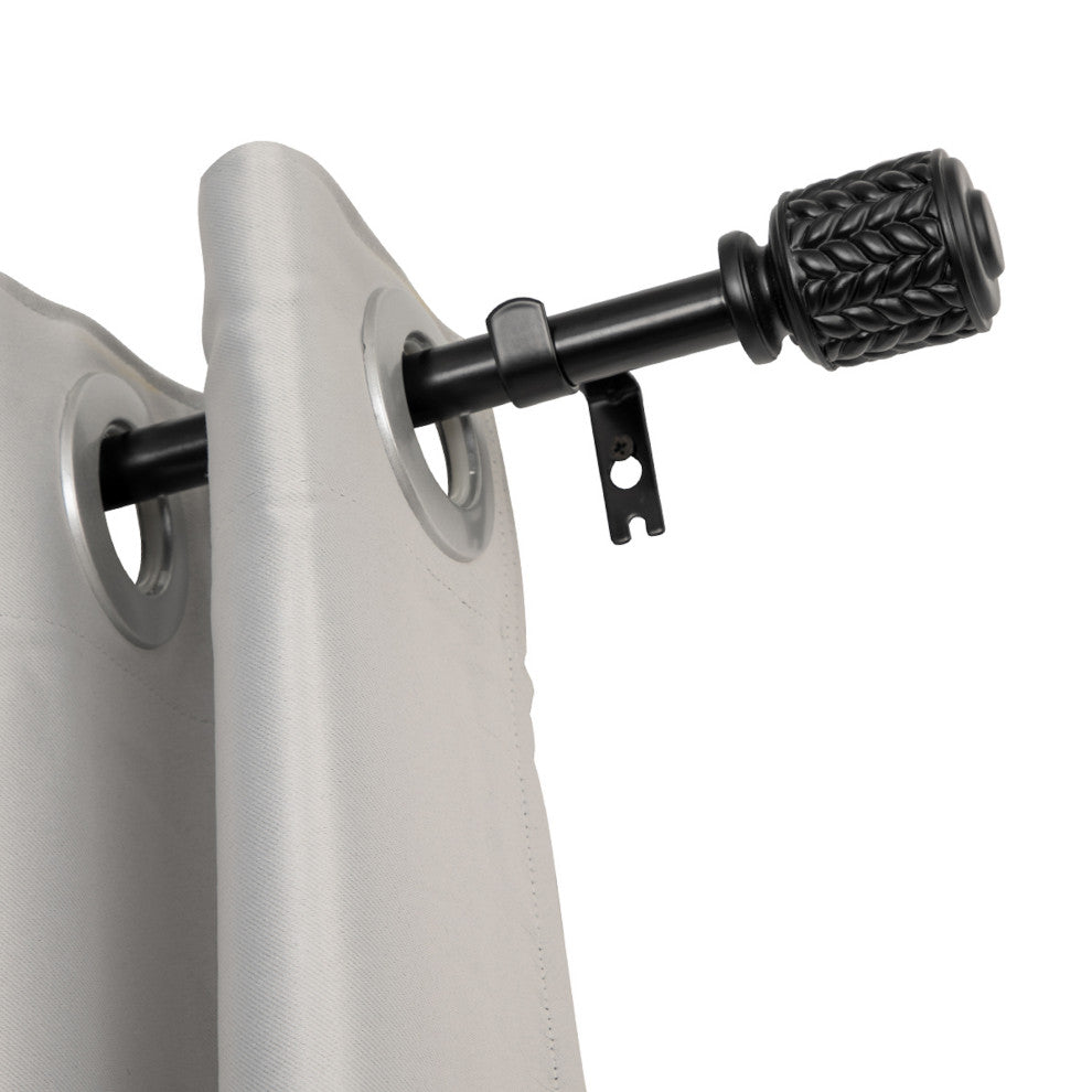 UTOPIA ALLEY 3/4 Inch Curtain Rod - Curtain Rods For Windows, Black, 48"-86"