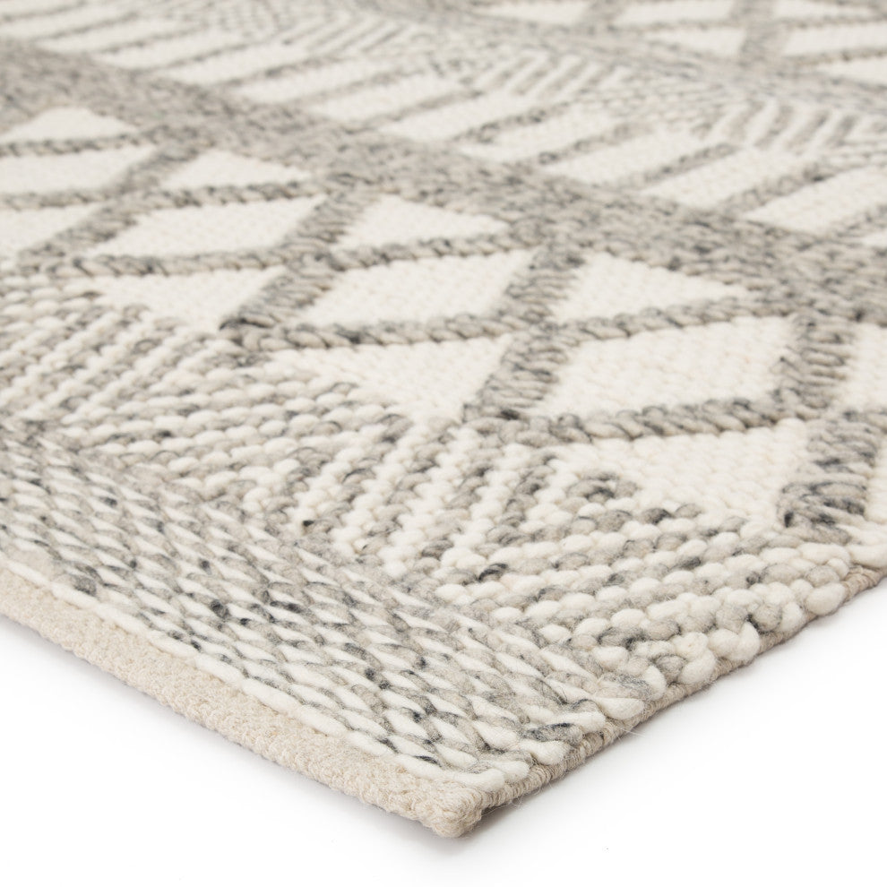 Jaipur Living Sandhurst Handmade Geometric Gray/White Area Rug, 5'x8'