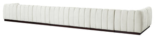 Quinn Chenille Upholstered 8-Piece L-Shaped Modular Sectional, Cream