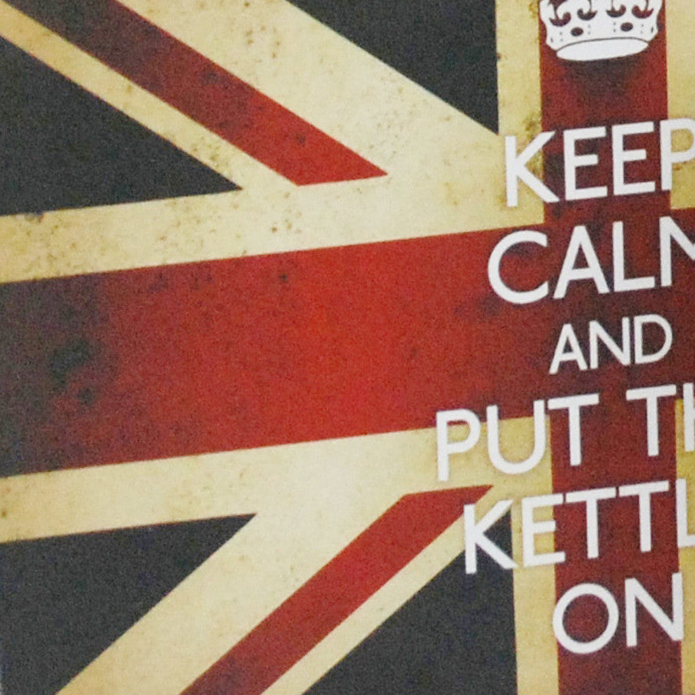 Benzara BM205924 Suitcase, Union Jack Print Canvas Upholstery, Multicolor, S/2