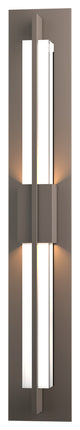 Double Axis LED Outdoor Sconce, Coastal Dark Smoke Finish, Clear Glass