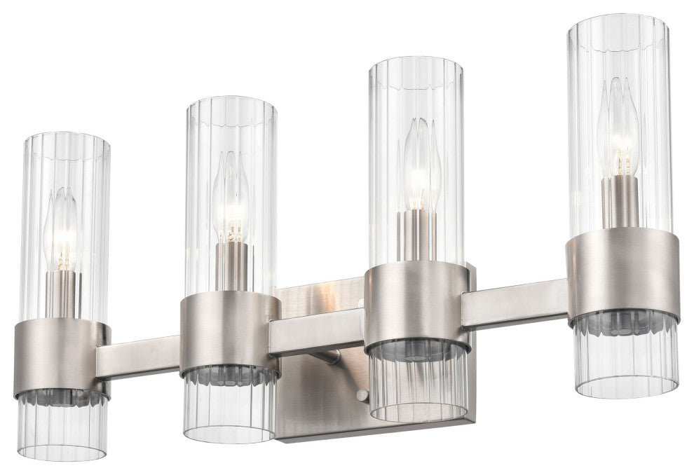 4 Light 21.5" Brushed Nickel Bathroom Vanity Light