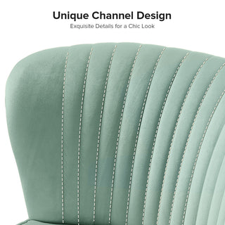 Velvet Tufted Loveseat Sofa With Golden Base, Sage