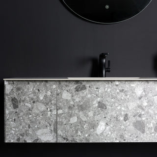 Terazzo Grey Bathroom Vanity with Imitation Stone Design, 65"