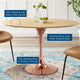 Dining Table, Oval, Wood, Rose Gold Brown Natural, Modern, Bistro Restaurant