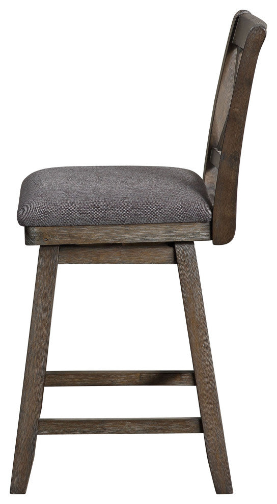 Brookline Walnut High Back Wood Bar Stool, 37.5 in.
