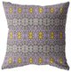 18 Purple Yellow Geofloral Suede Throw Pillow
