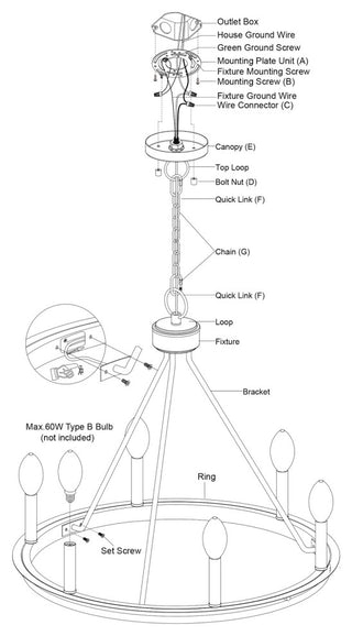 Vaxcel Lighting H0274 Russel 6 Light 25"W Candle Style Chandelier - Matte Black