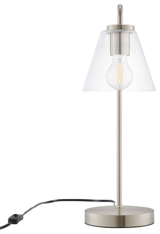 Element Glass Table Lamp, Satin Nickel