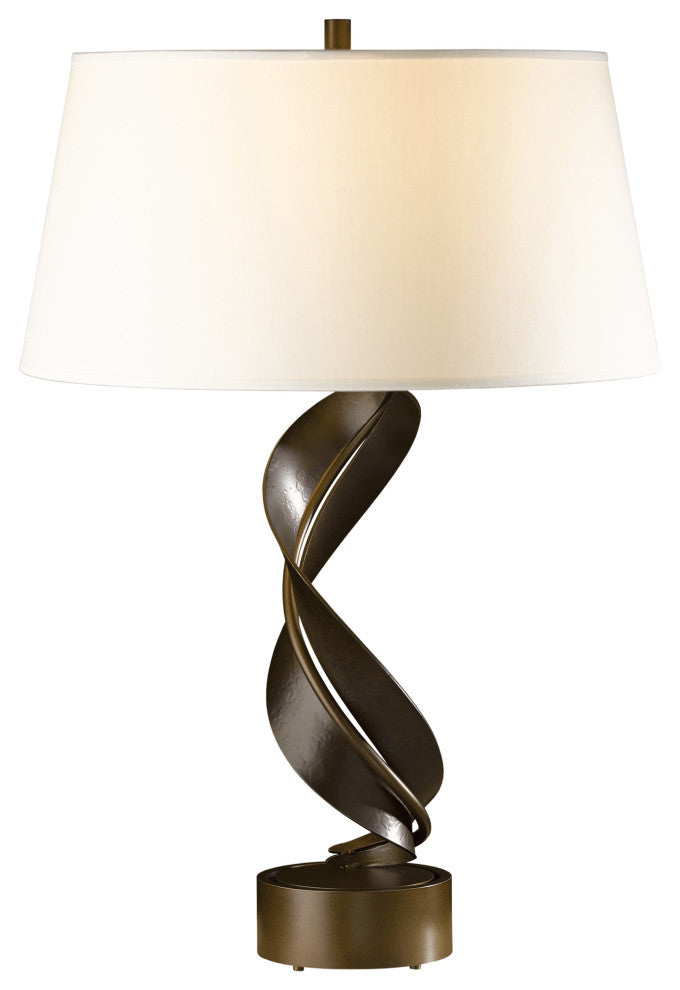 Folio Table Lamp, Bronze Finish, Natural Anna Shade