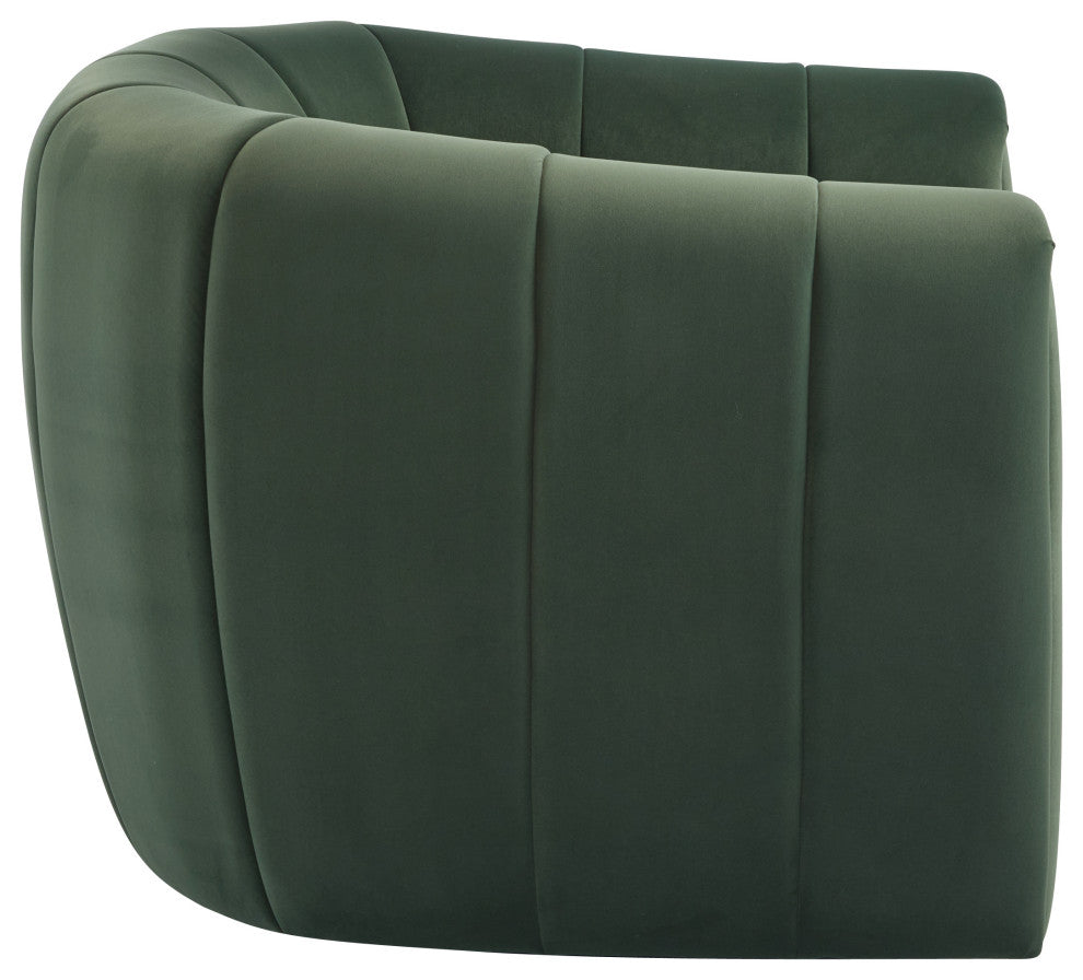 GDF Studio 360Â° Modern Swivel Club Chair, Metal Base, Velvet/Olive Green