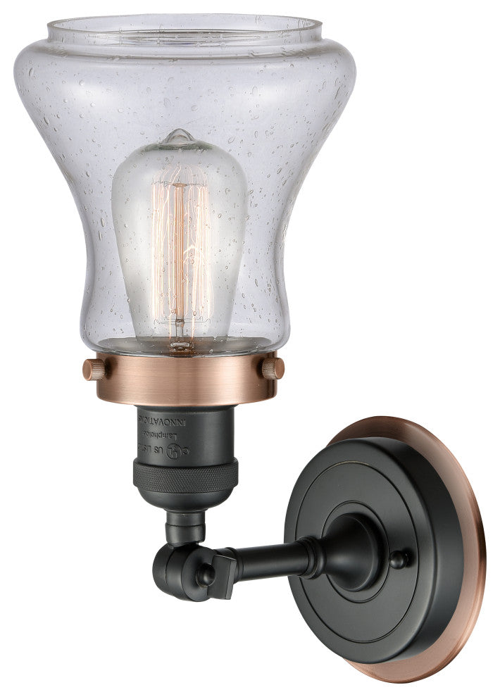 INNOVATIONS LIGHTING 203BK-BPAC-HRAC-G194 Bellmont 1 Light Mixed Metals Sconce