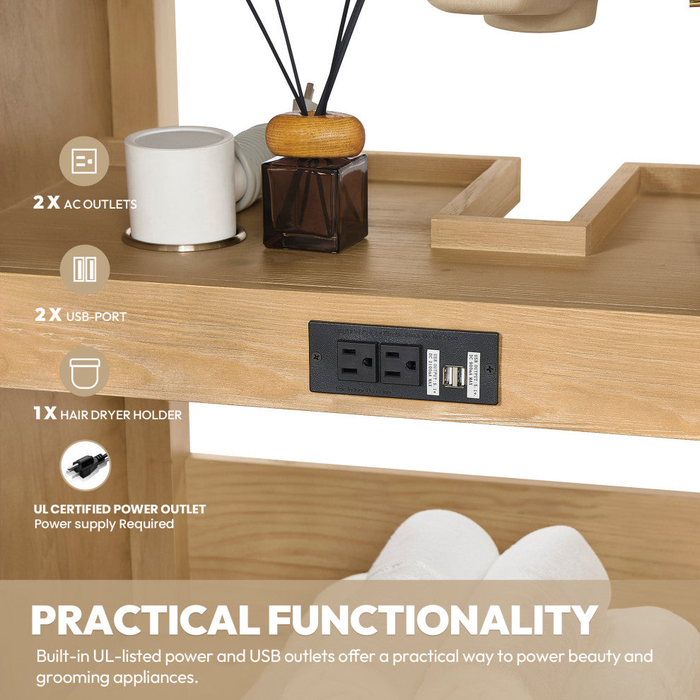 Vinnova Cadiz Bath Vanity, Composite Stone Top, Washed Ash Grey, 72", With Mirror