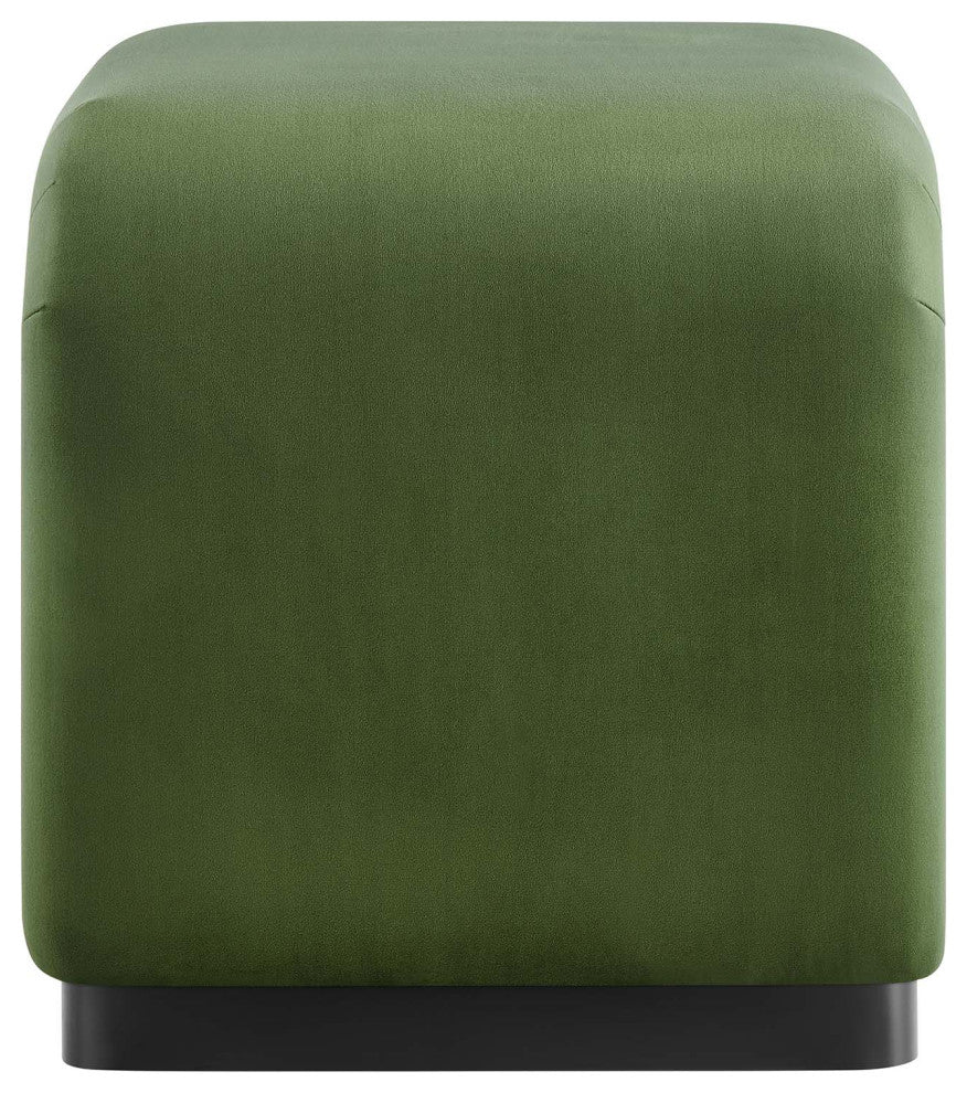 Koda Performance Velvet Waterfall Stool - Black Moss Green