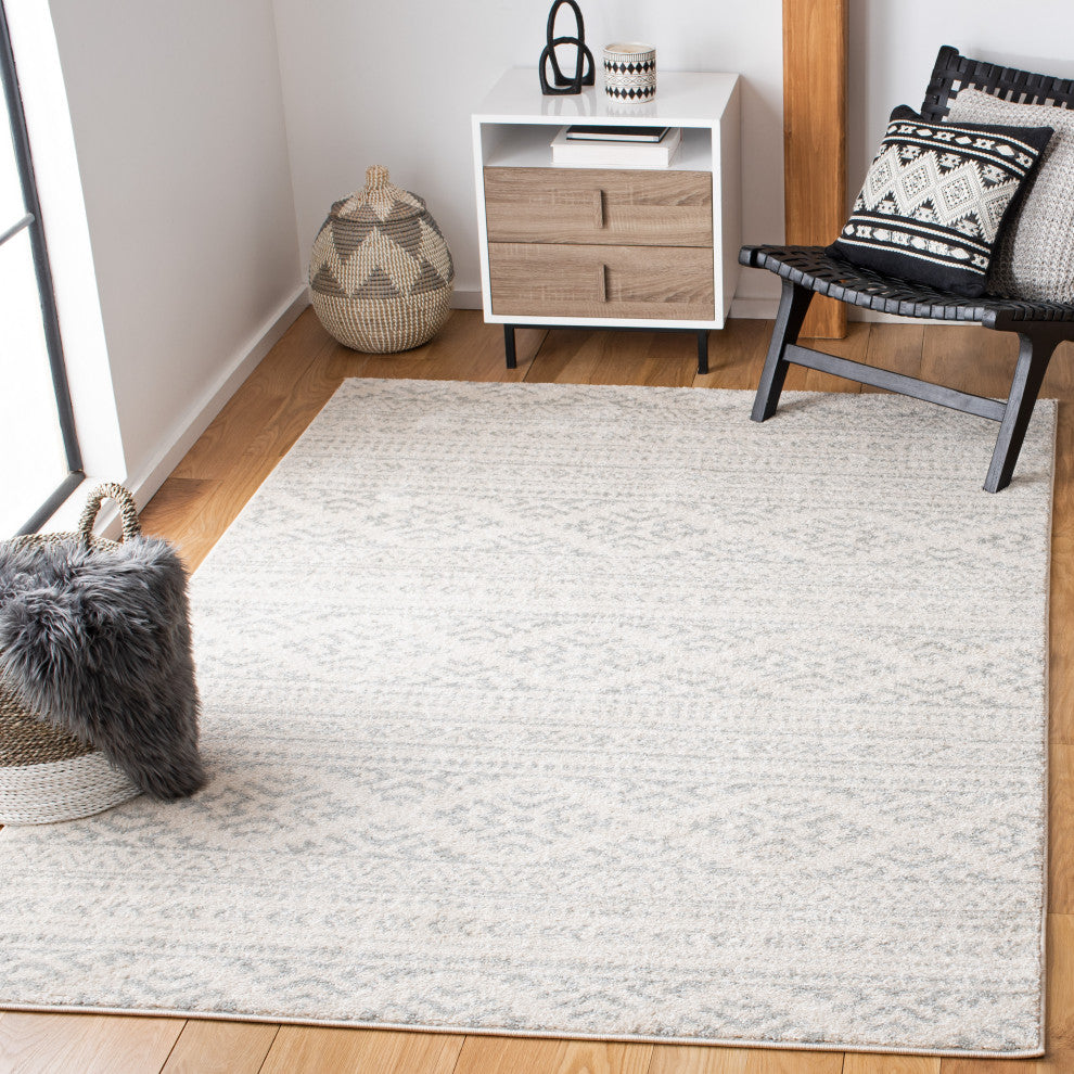Safavieh Tulum Tul272G Southwestern Rug, Ivory and Light Gray, 8'0"x8'0" Square