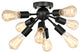 Sami Sputnik Antique Black 8-Light Industrial Flush Mount