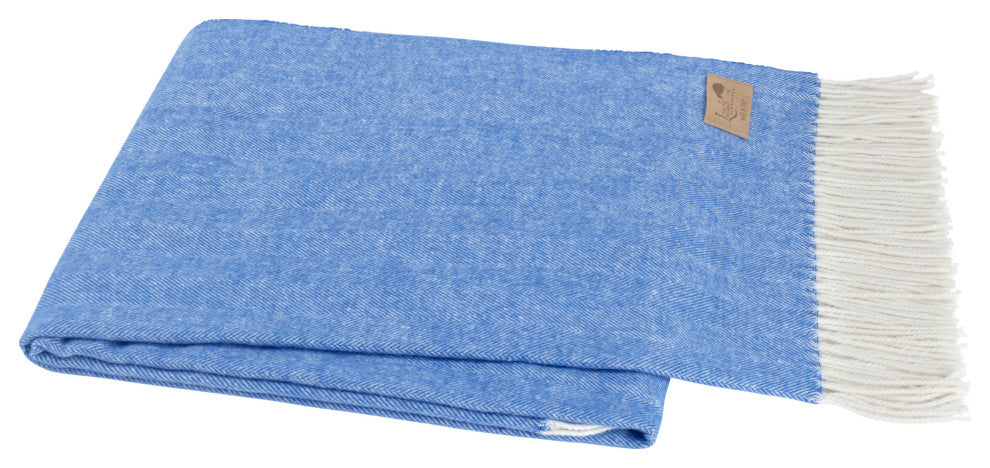 Italian Herringbone Throw, Marina