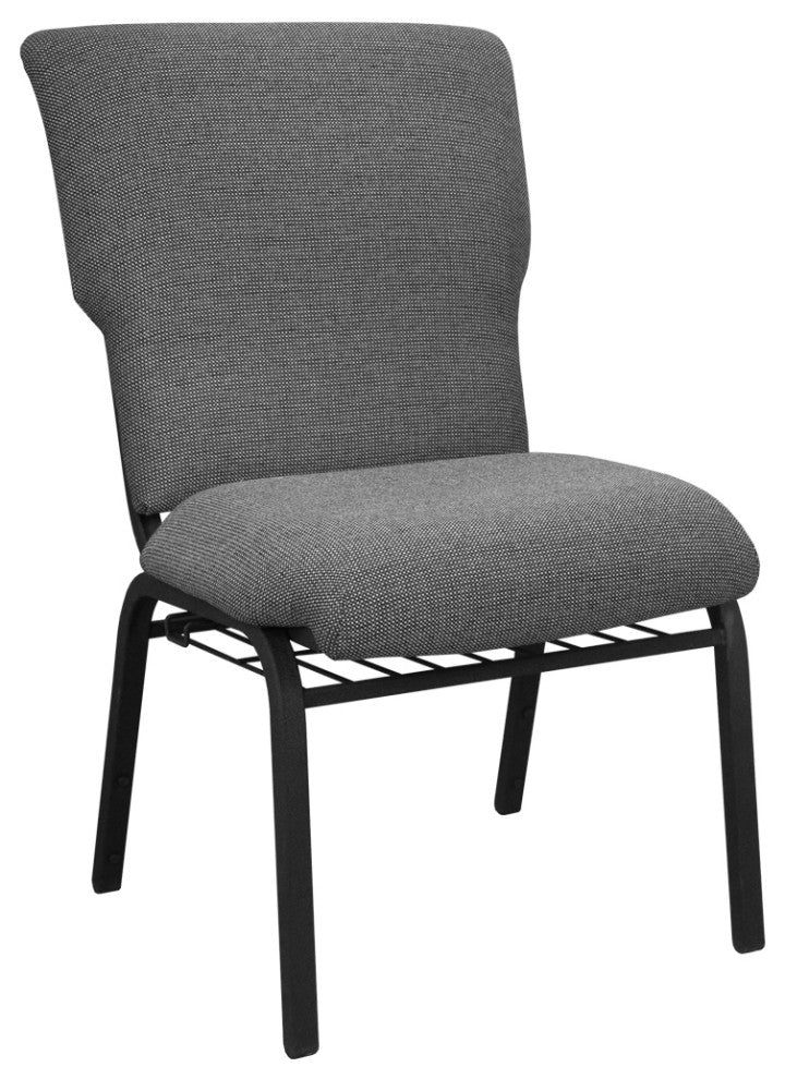 Advantage Discount Church Chair, 21", Black Marble Fabric/Black Frame