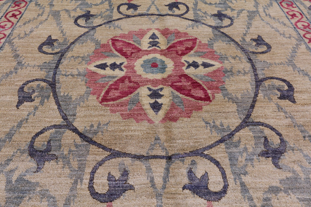 9' 1" X 12' 1" William Morris Handmade Wool Rug Q8453