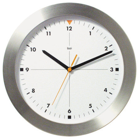 11" Brushed Aluminum Wall Clock Formula One White