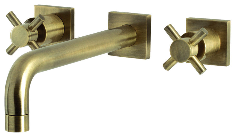 KS6023DX Wall Mount Tub Faucet, Antique Brass