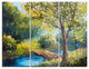 "Summer Forest With Beautiful River" Metal Wall Art, 3 Panels, 36"x28"
