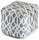 Sark Gray 18" x 18" x 18" Gray and Ivory Pouf