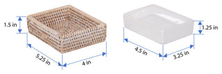 La Jolla Rattan Rectangular Soap Dish, White Wash