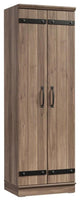 Sauder HomePlus 2-Barn Door Engineered Wood Narrow Storage Cabinet in Salt Oak