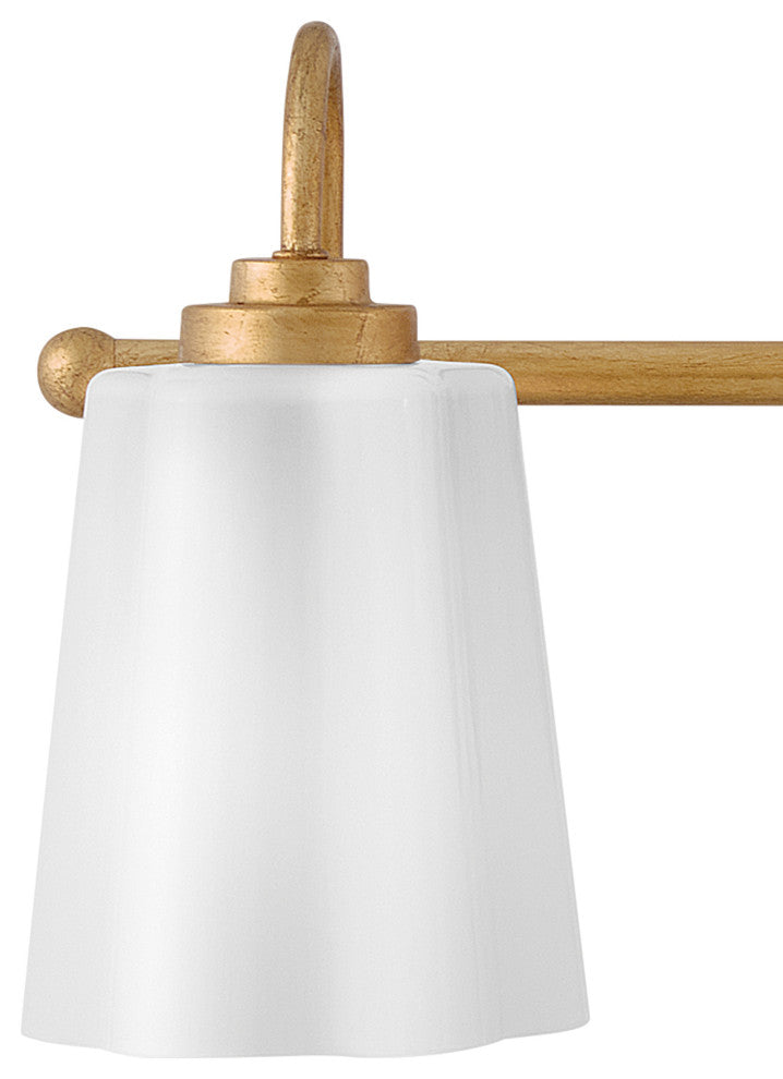 Lark Honey Medium Three Light Vanity, Distressed Brass