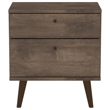 Midtown Concept Turks 2-Drawer Nightstand Bedside Table, Distressed Brown