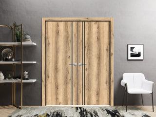 Slab Barn Door Panel 30 x 96 | Planum 0016 Oak with  | Sturdy Finished