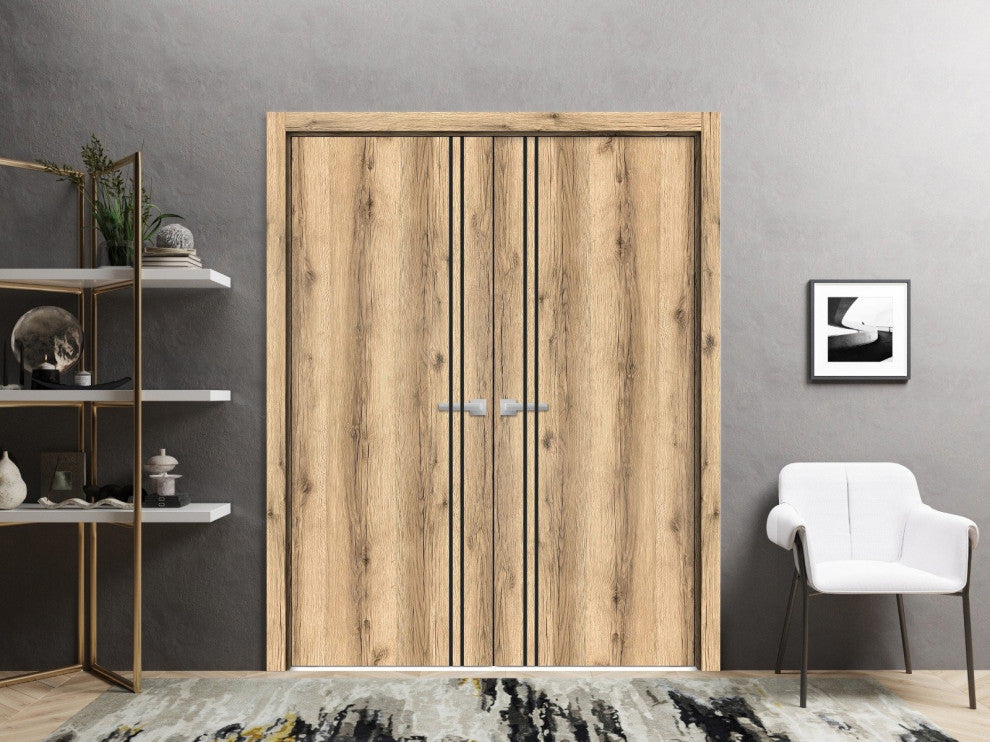 Slab Barn Door Panel 30 x 96 | Planum 0016 Oak with  | Sturdy Finished