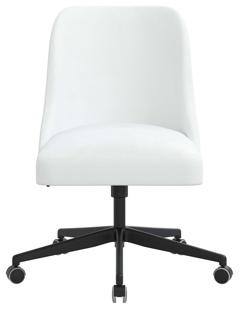 Upholstered Office Chair, Velvet White