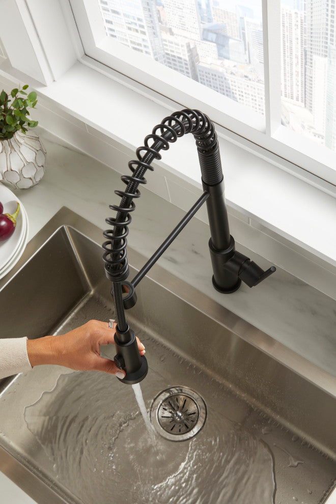 Parma 1H Pre-Rinse Pull-Down Kitchen Faucet 1.75gpm, Satin Black