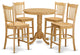 5 Pc Counter Height Pub Set - Kitchen Table And 4 Bar Stools