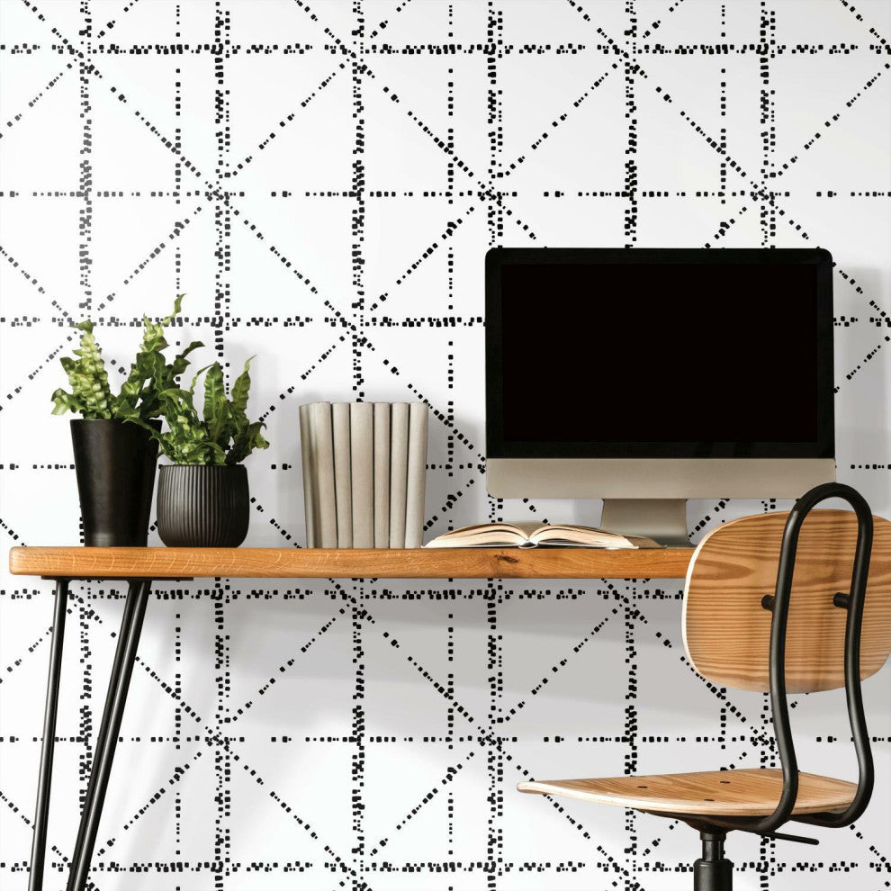 Diamond Grid Specks Peel and Stick Wallpaper