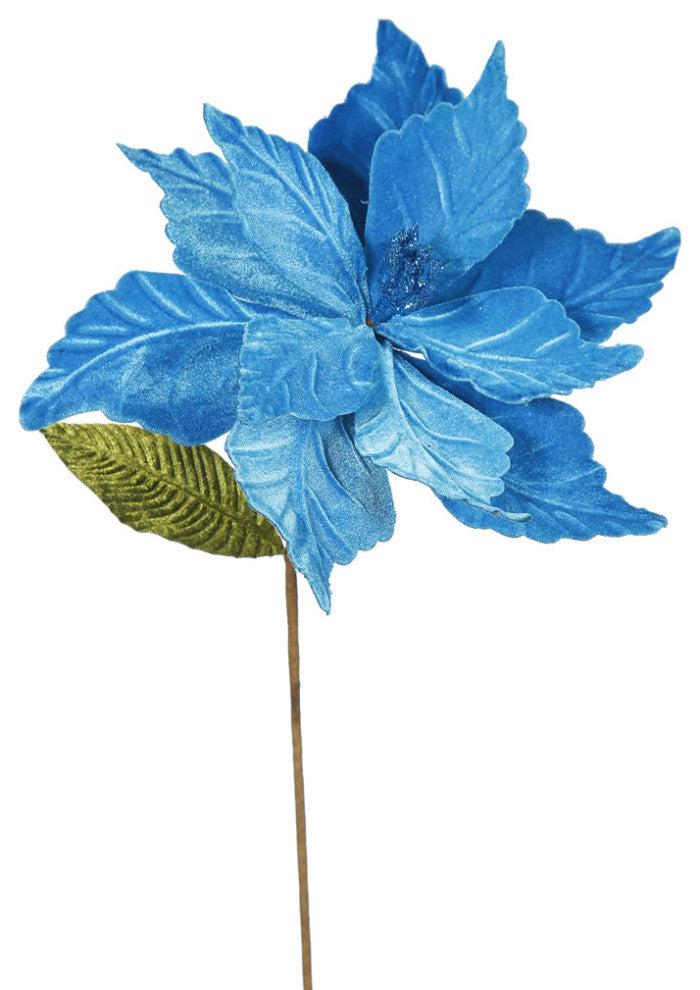 Vickerman 22" Poinsettia, Turquoise