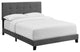 Amira Full Upholstered Velvet Bed, Gray