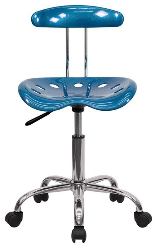 Flash Furniture Vibrant Office Chair in Blue and Chrome