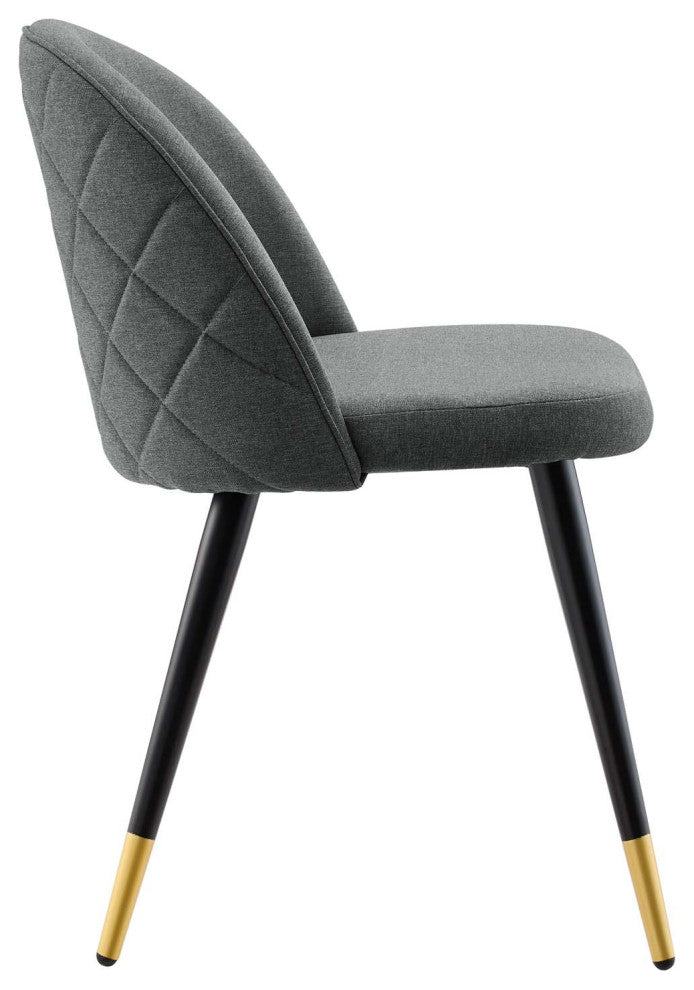 Cordial Upholstered Fabric Dining Chairs Set of 2, Gray