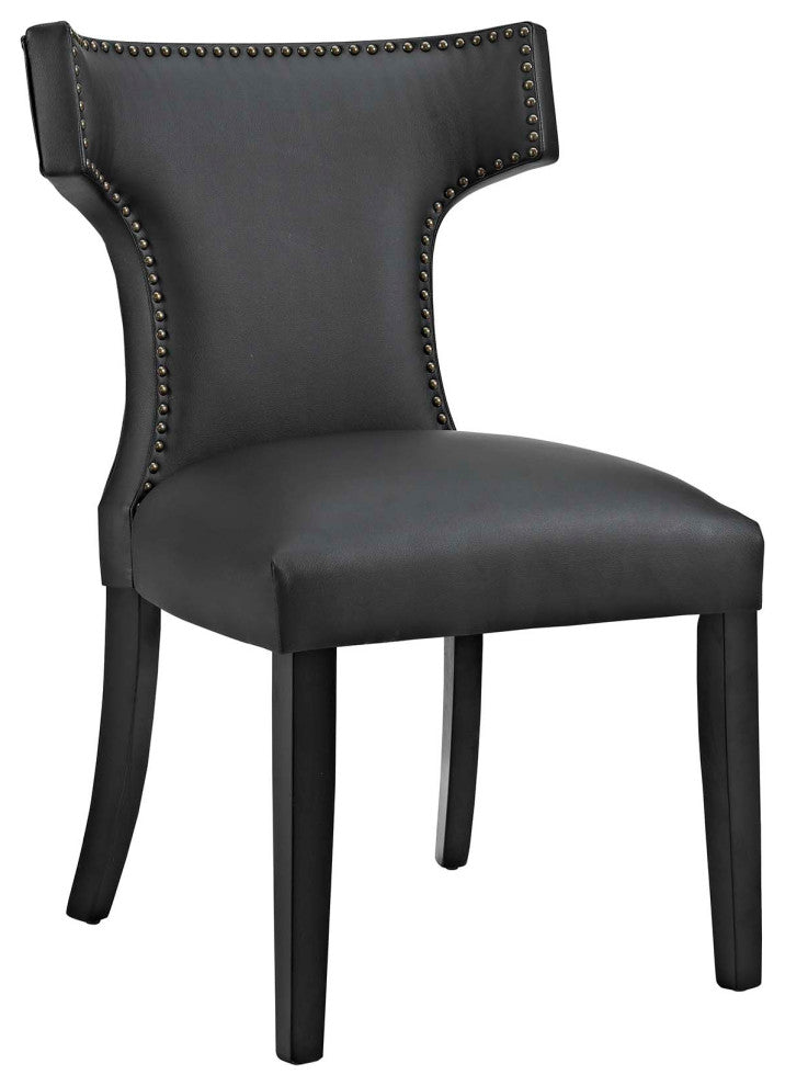 Curve Vinyl Dining Chair, Black