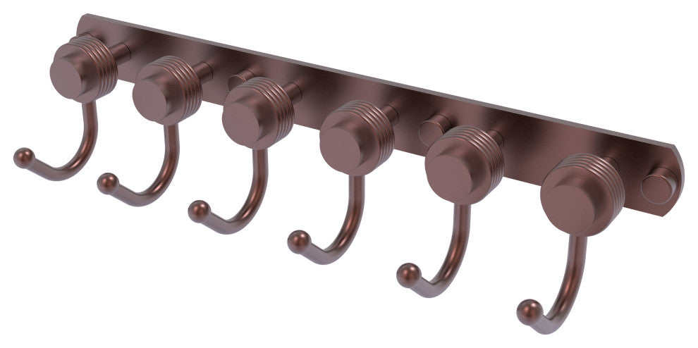 Mercury 6 Position Groovy Accent Tie and Belt Rack, Antique Copper
