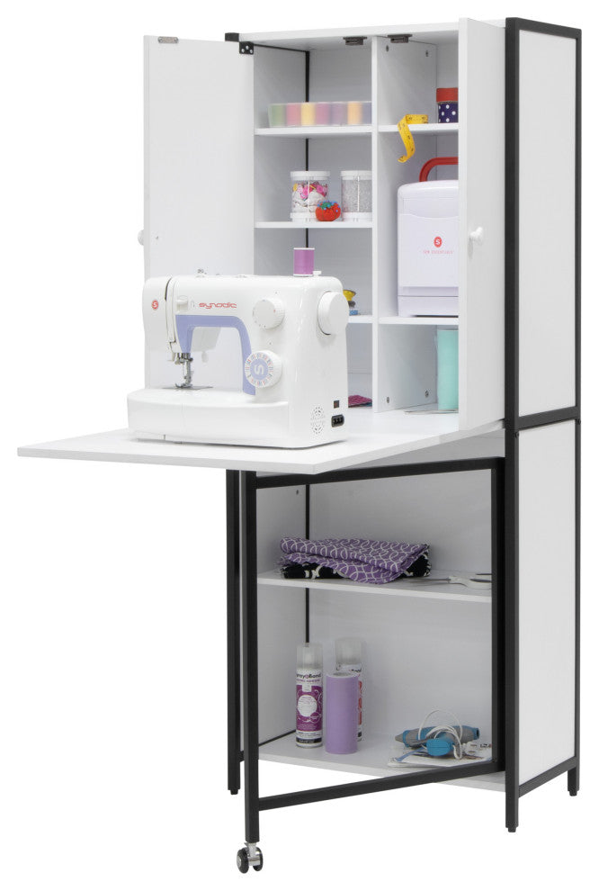 Sew Ready Craft, Office, Multi-use Armoire in Charcoal, White