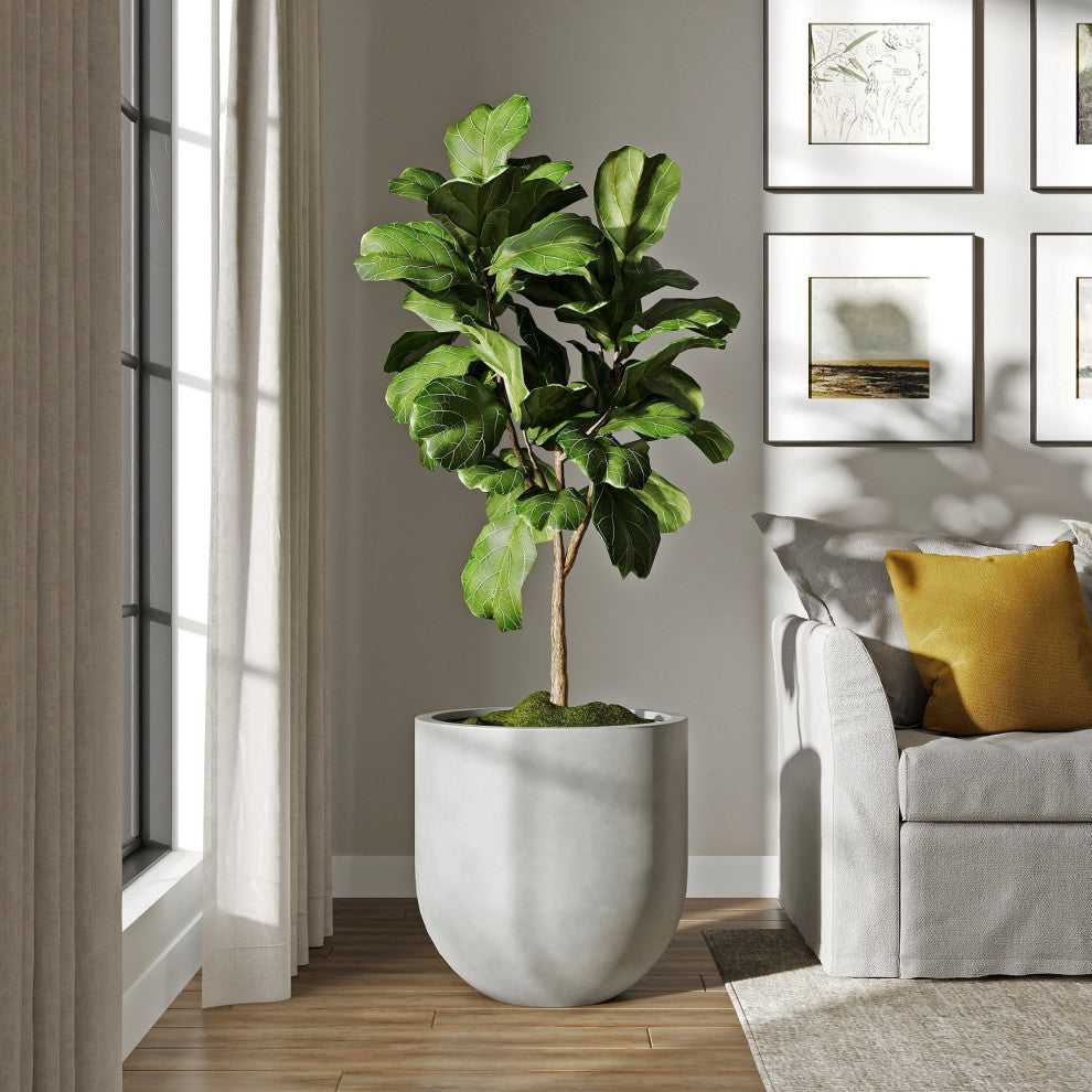 DTY Signature Mount Antero 1-piece Fiberstone Bullet Planter, Gray, Large