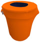 LA Linen Stretch Spandex Trash Can Cover, 32 gal. Round, Orange