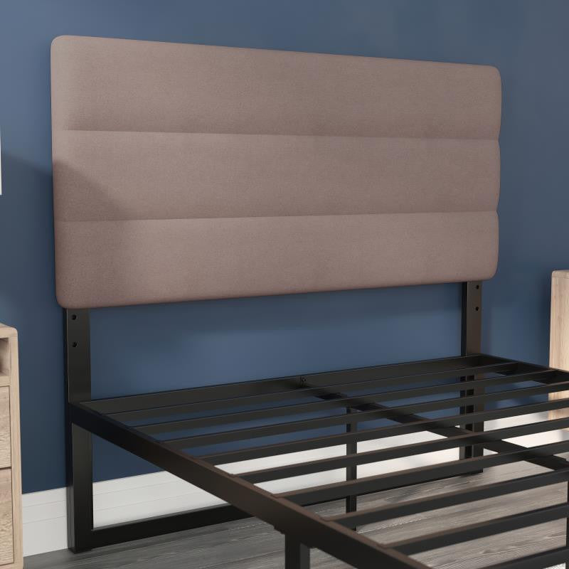 Paxton Stitched Upholstered Adjustable Height Headboard, Taupe, Full